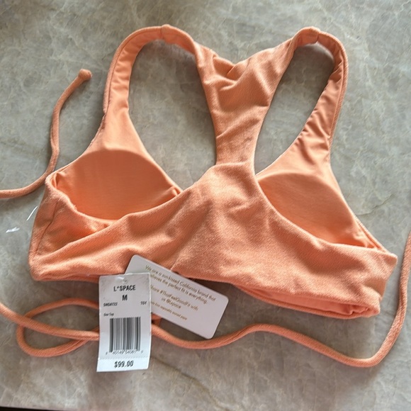 NWT L*Space Dax In Tangerine Bikini Top - Picture 5 of 11